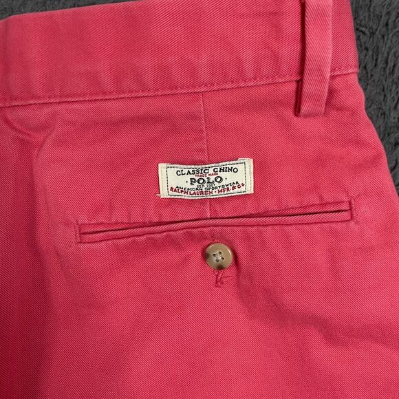 Polo Ralph Lauren Shorts Mens 30 Red Prospect Fit Chino Flat Front Preppy - Picture 8 of 14